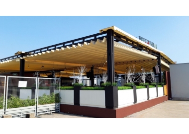 mái xếp quán cafe văn phòng