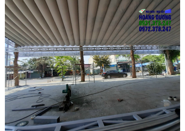 mái xếp lượn sóng quán cafe gò vấp