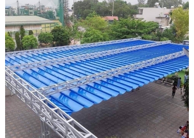 Mái hiên mái xếp nhà hàng dê nướng 